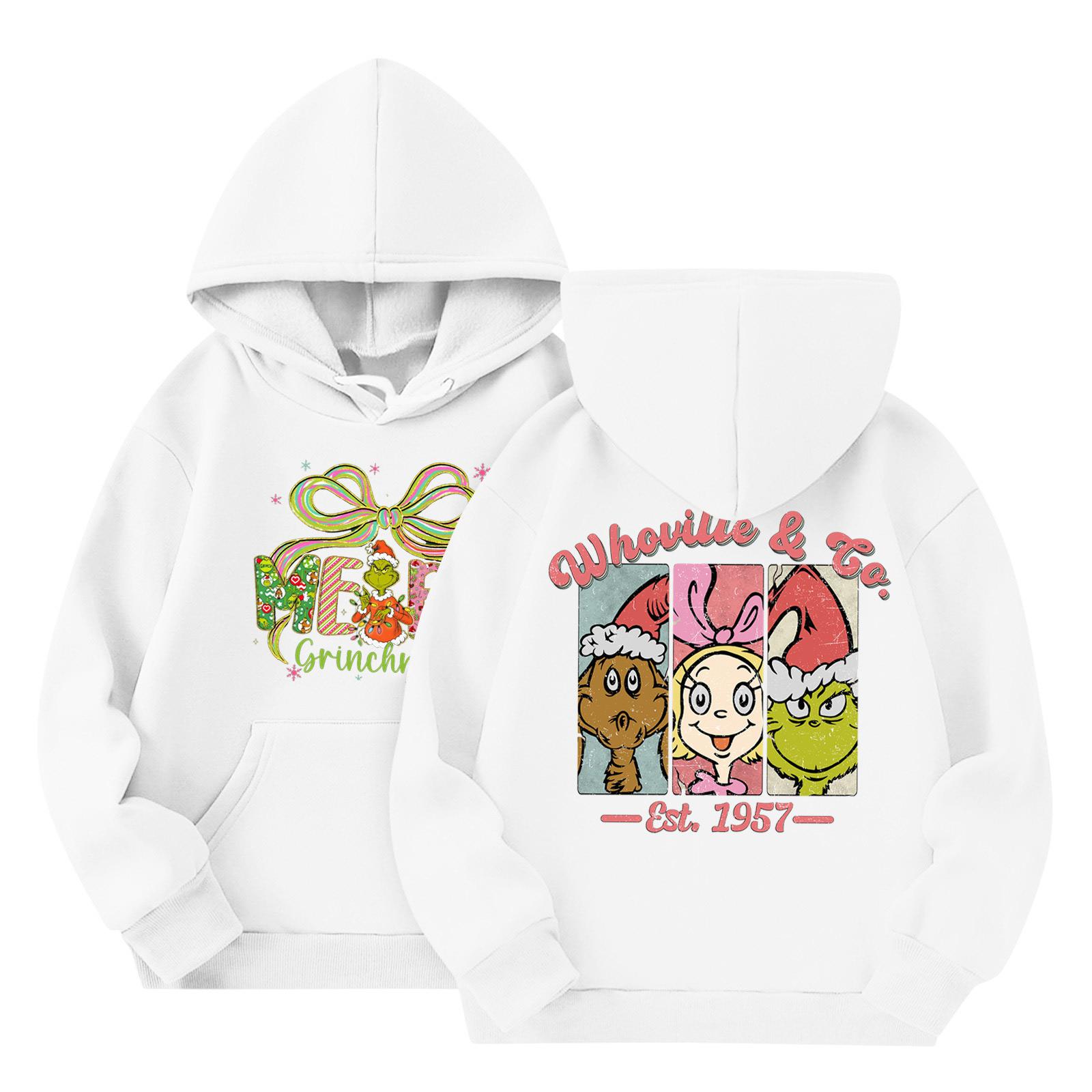 

Child Fashion Lightweight Long Sleeve Pullover With Pockets Print Hoodie 160 білий