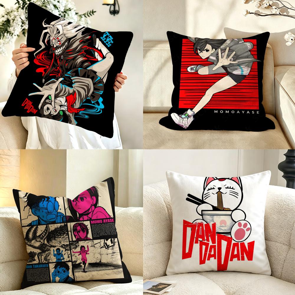 Anime DDandadan Cushion Cover Pillow Case Antidustmite Pillowcase Silky Short Plush Sofa Cushion Cover hot