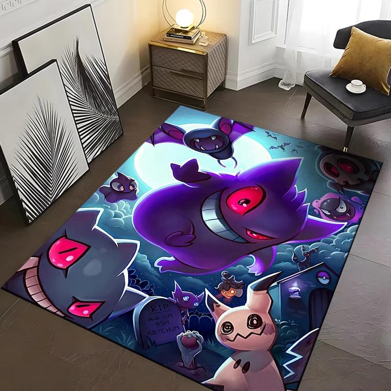 Pokemon Gengar Carpet New Release! Anti-slip Sound Insulation, Rug for Living Room Bedroom, Bedside and Office Areas,Durable Mat