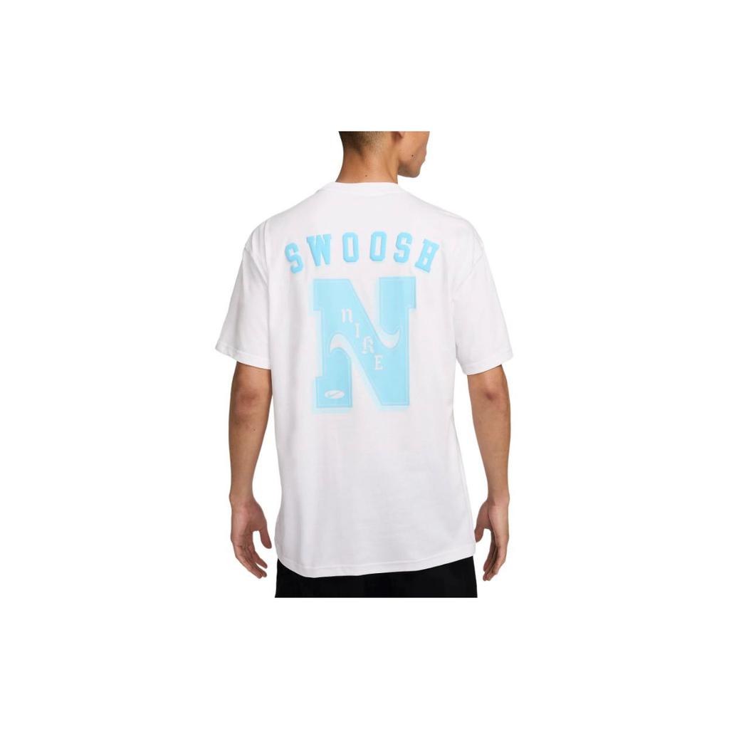 Nike Letter Print Crew Neck Straight Casual Short Sleeve T-Shirt Men Tops White FZ5386-100