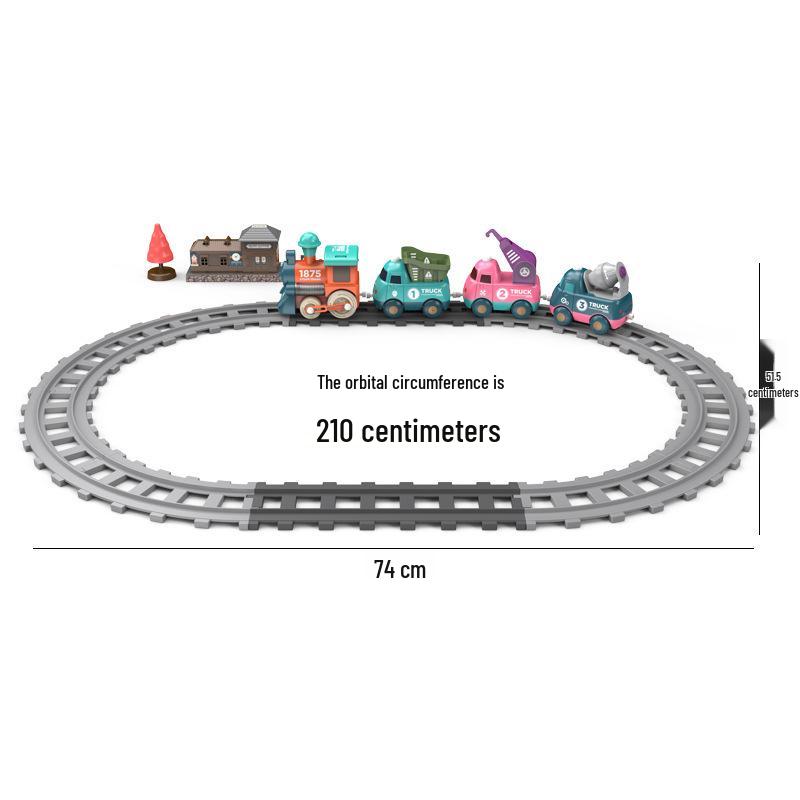DIY Cross-Border Electric Train: Children's Cartoon Engineering Toy with Music & Lights