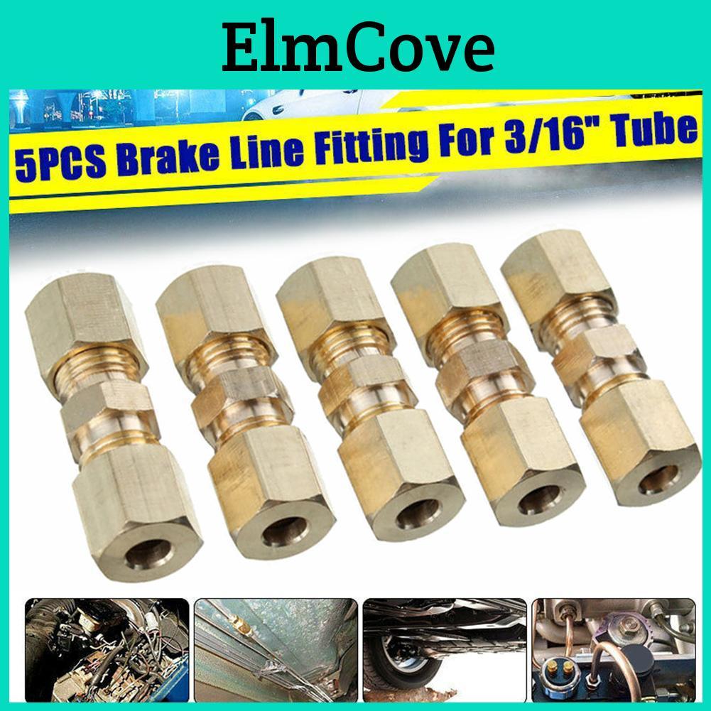 In Connector Brass Fitting 316 Od Hydraulic Brake Line Union Inverted Flare 5pc