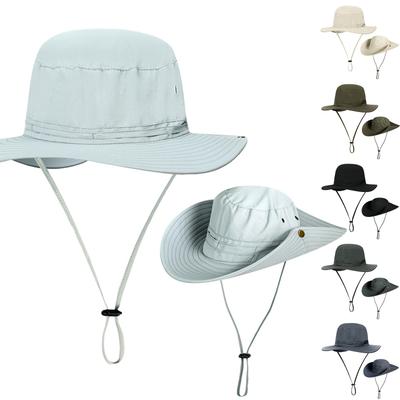 Summer Outdoor Men And Women Mountaineering Large-brimmed Fisherman Hat Sun Hat Anti-UV Fishing Cap Sun Hat