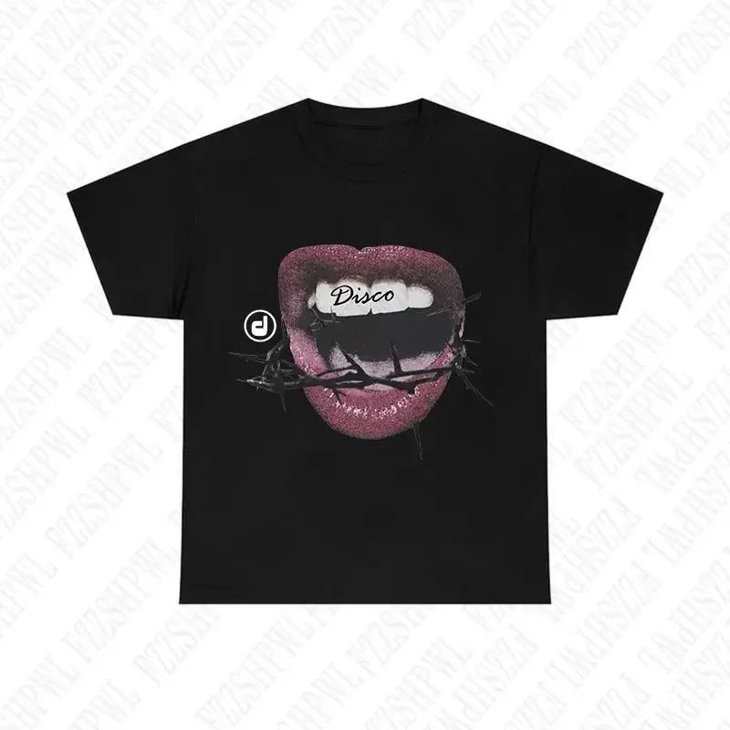 Baumwoll-T-Shirt Ästhetik Grafikdruck Hip Hop Übergroßes Oberteil Rock Gothic Streetwear Kurzarm Kurze Ärmel Übergröße Locker