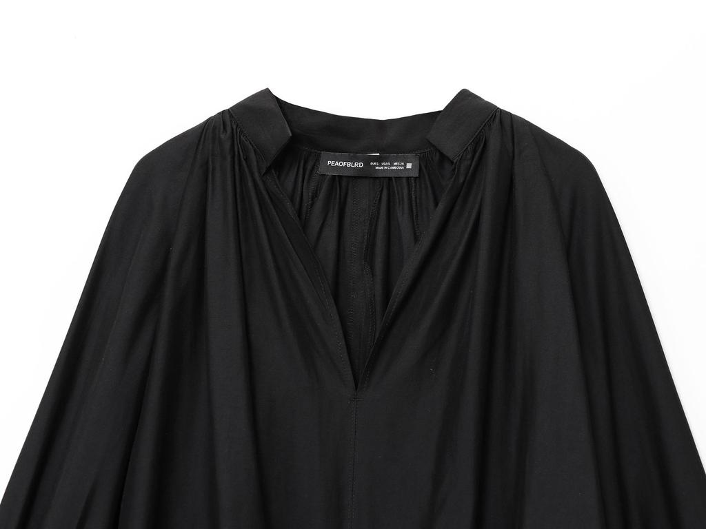 2025 Women's Versatile V-neck Lantern Sleeve Casual Pullover Top