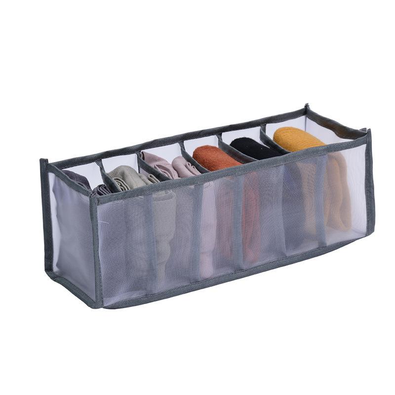 

Набор для хранения нижнего белья и носков из трех предметов – Портативный органайзер большой вместимости для спальни и путешествий 7 slots (12cm*32cm*12cm) серый