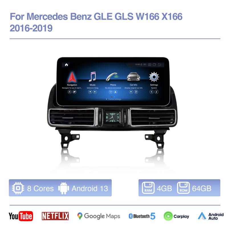 

Для Mercedes Benz GLE GLS W166 X166 2016-2019 Carplay 12,8” Android 13 Автомобильный мультимедийный видеоплеер GPS-навигация 4G 360-градусная камера