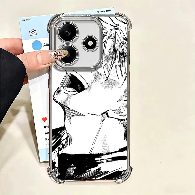 Cool Black JUJUSU Anime Soft Phone Case For Xiaomi Poco X7 X8 Pro Max X6 X5 X3 F8 Ultra F7 M8 M7 M5S Redmi 15C 15A 15 14C 13C 12