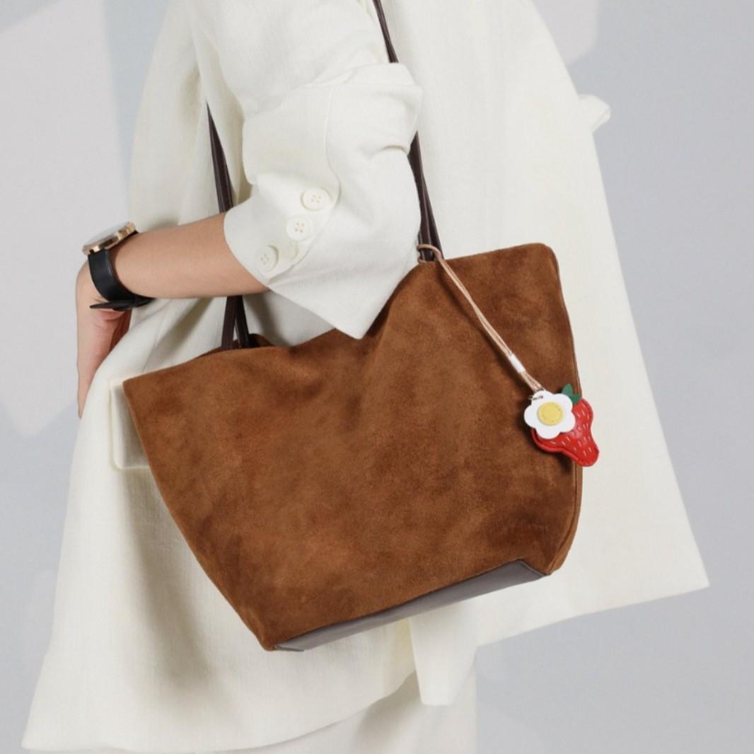 

Leather Women s Bag, High-end Bucket Bag, Large-capacity Single-shoulder Bag, Top-grain Cowhide Women s Bag, Tote Bag 18x21x15cm