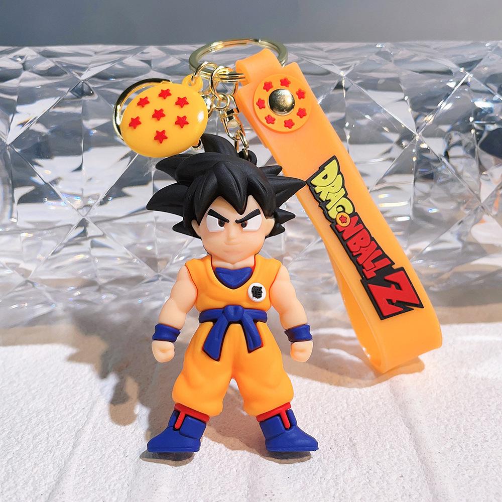 Anime Keychain PVC Cartoon Cartoon Figure Trunks Son Goku Piccolo Buu Vegeta Figures Key Chain Keyring Bag Decor