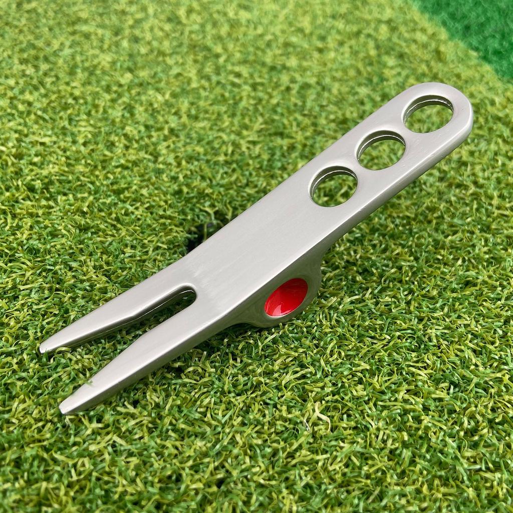 Golf Divot Repair Tool Zinc Alloy Pitchfork Turf Tool Putting Green Fork Groove Cleaner Golf Accessories Enduring