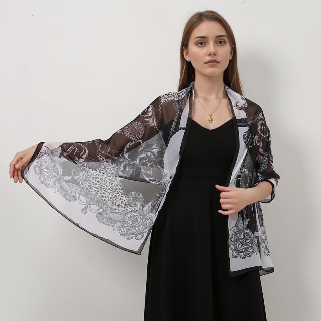 Fashion Women Printed Beach Scarf Bohemia Flower Summer Hijab Shawls And Wraps Female Foulard Sunscreen Sun Protection Shawls