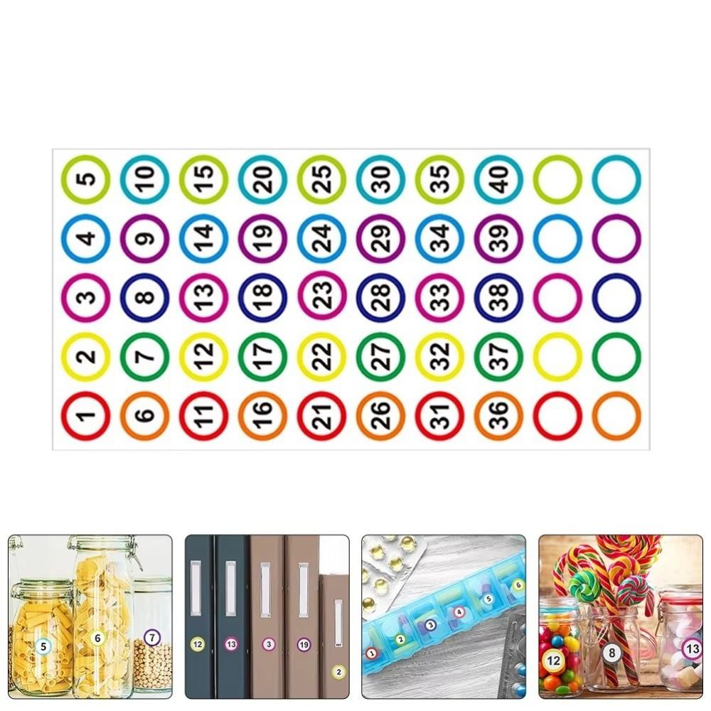 Portable 1-40 Serial Number Labels Multifunctional DIY Coated Paper Self-adhesive Labels 1-40 Serial Number Stickers