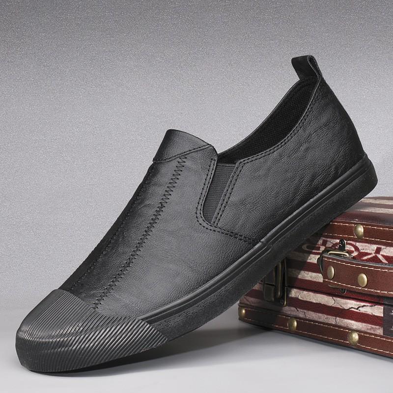 2026 Spring Men's Casual Trendy Leather Slip-On Low-Top Shoes