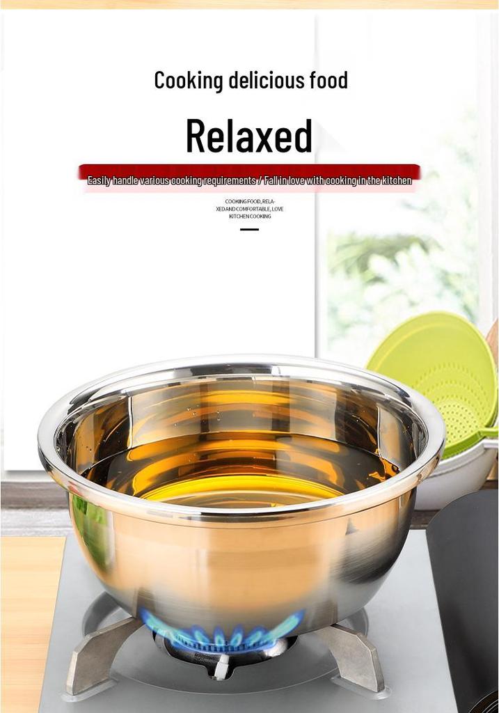 304 Stainless Steel Multi-Use Basin with Lid - Ideal for Washing Vegetables, Kneading Dough, Mixing, and Cooking