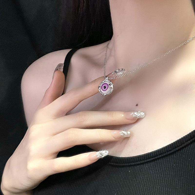 Devil'S Eye Punk Light Luxury High Sense Niche Design Sense Necklace Fashion Trend Collarbone Chain Women