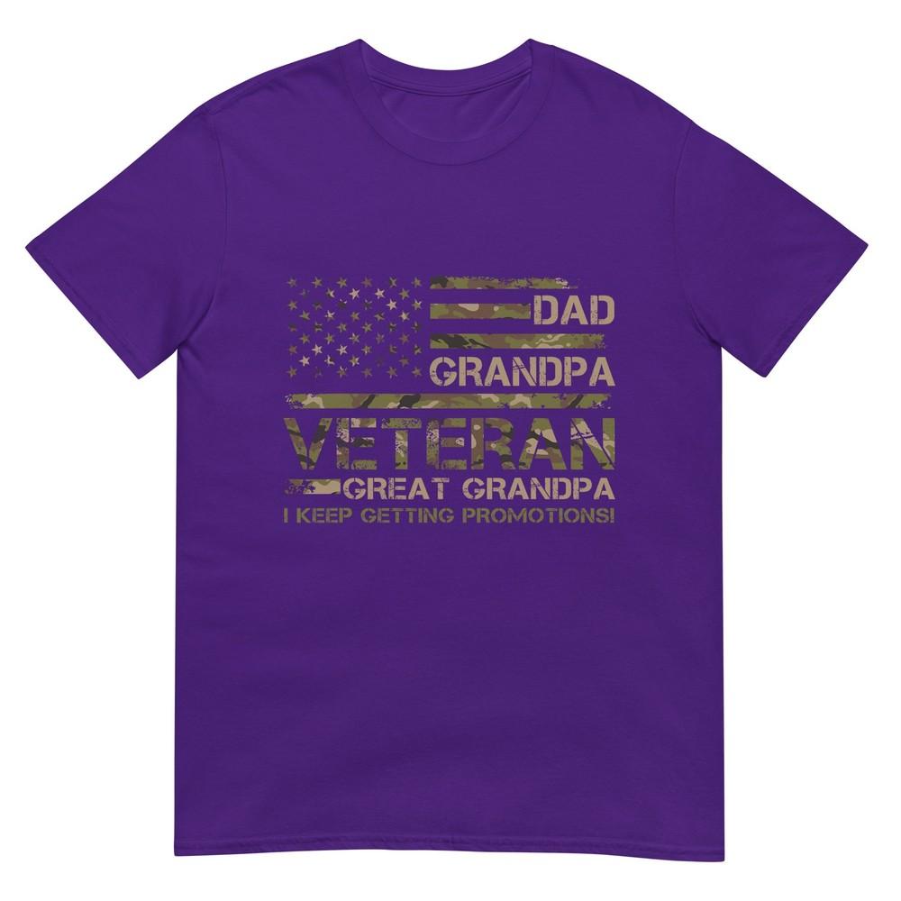 Dad Grandpa Veteran Great Grandpa Fathers Day Usa Flag TShirt