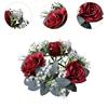 Artificial Floral Candle Ring for Pillar Candle Greenery Small Fake Candle Holder for Party Thanksgiving Day Home Table Dinner
