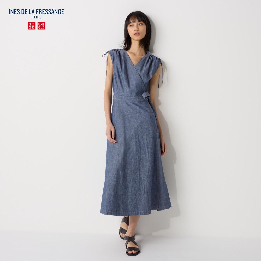 

Платье с запахом UNIQLO JAPAN без рукавов