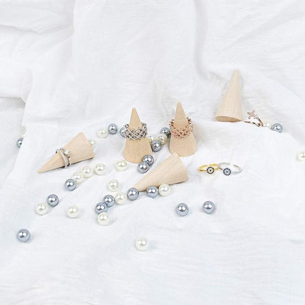 Storage Rack Ring Holder Wooden Ring Organizer Vintage Ring Display Stand  Crafts DIY