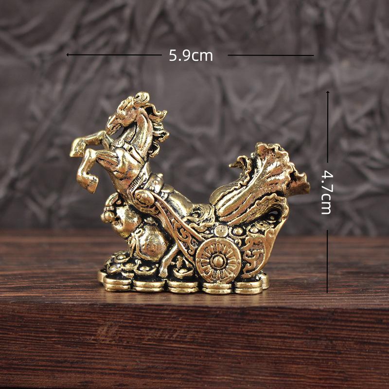 Bronze Horse Desktop Decoration Living Room Tea Table Sculpture Metal Craft Home Decorations Chinese Zodiac Horse Statue