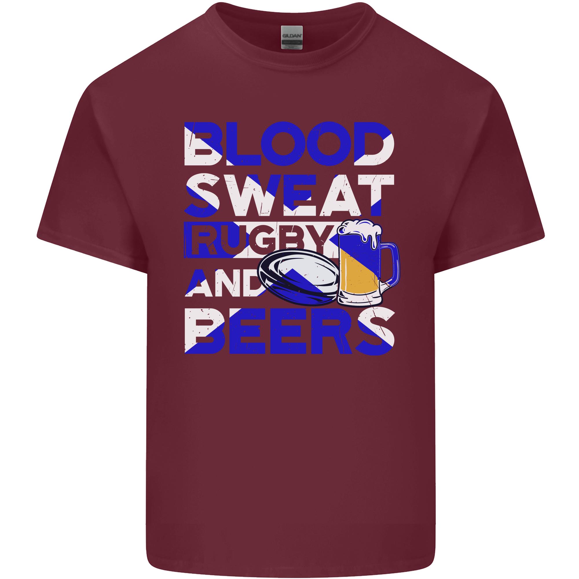 Blood Sweat Rugby and Beers Scotland Funny Unisexs Light Cotton TShirt S