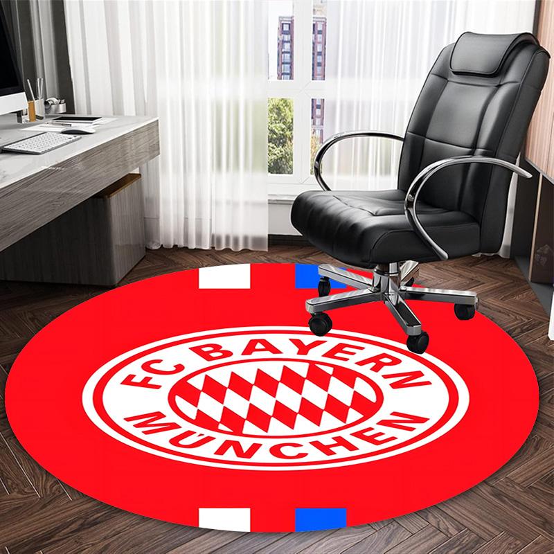 1pc B-Bayern Munich Carpet, Round Rug, Comfortable, Suitable for Entryways, Living Rooms, Office, And Bedrooms, Christmas Decoration