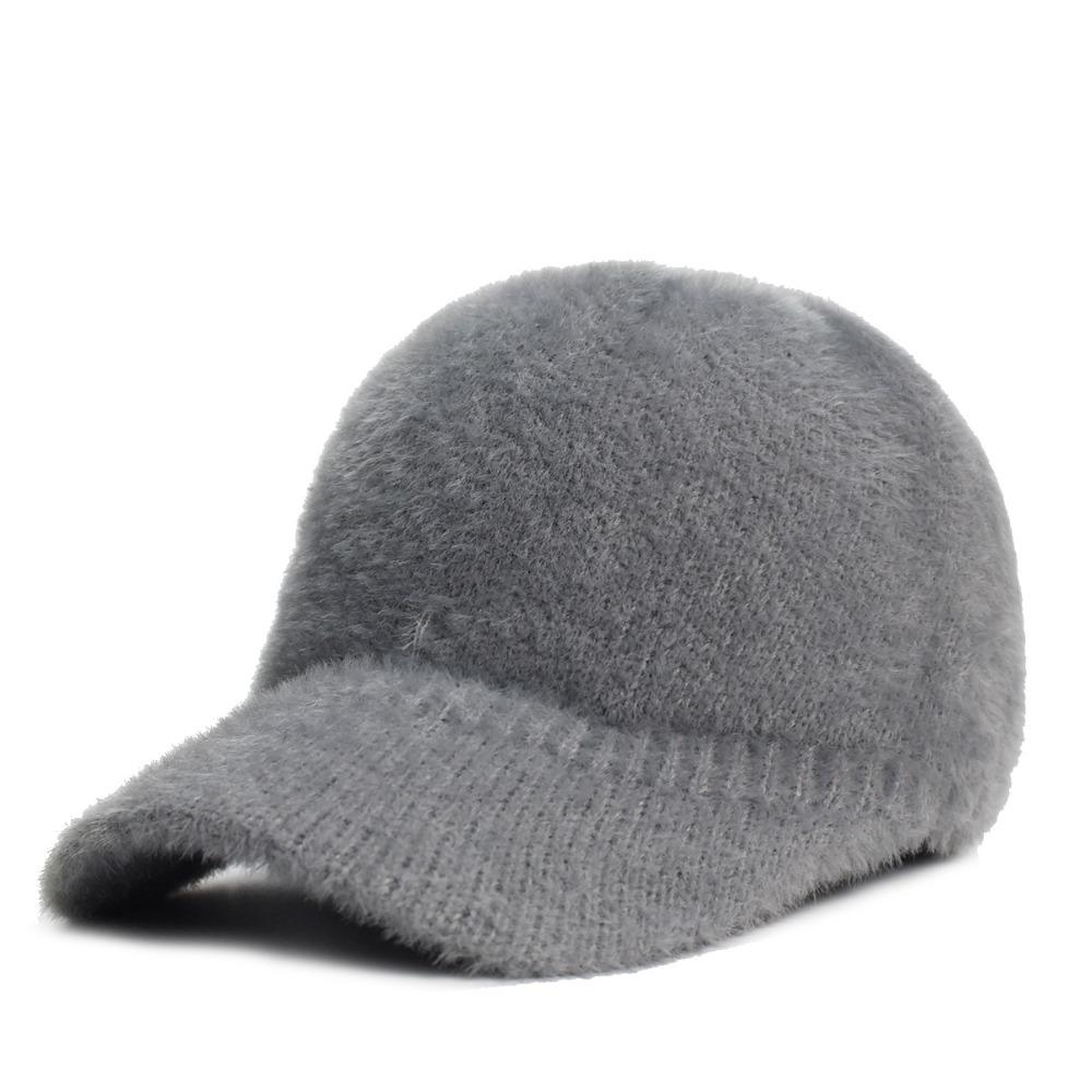 Thickening Fluffy Baseball Cap Keep Warm Fluff Hat New Knitted Hat