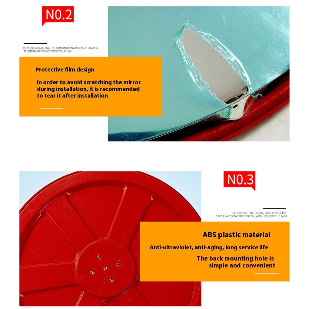 ABS Zrcadlo na příjezdovou cestu Širokoúhlé 230° Nerozbitná Vypuklá Bezpečnostní zrcadla Pro Silniční Zrcátka Mrtvého Úhlu