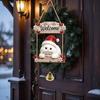 Welcoming Gift for Gardeners Wooden Gnome Door Hanger with Bell, Country Garden Welcome Sign Outdoor Hanging Swing Wall Plaque, Farmhouse Ornament