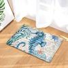 Seahorse Area Rug Coastal Seaside Seahorse Starfish Coral Shell Pattern Nautical Beach Themed Map Carpet for Living Room Kitchen