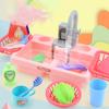 Simulation Kitchen Sink Toys Automatic Dishwasher With Running Water Pretend Role Play Toys Set For