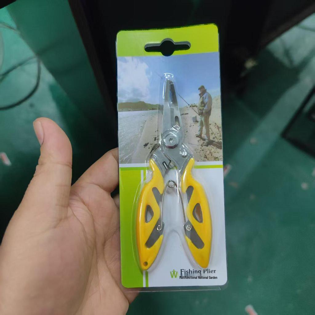 Stainless Steel Multifunctional Bent Nose Fishing Pliers with Scissors and Dyneema Line Cutter