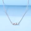 Angel's Wings Feather Necklace 925 Silver Original Blue Eyes Long Chain Link For Mom Women Wedding Party Jewelry Gift