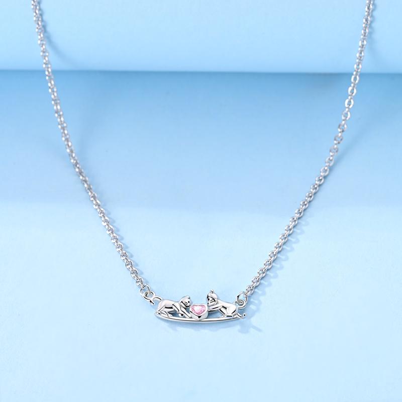 Angel's Wings Feather Necklace 925 Silver Original Blue Eyes Long Chain Link For Mom Women Wedding Party Jewelry Gift