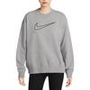 Nike Logo Pullover Crewneck Long Sleeve Sweatshirt Women Sweatshirt Gray DQ5543-091