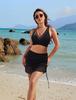 2026 European High-Waisted Slimming Two-Piece Women's Swimsuit in Solid Color