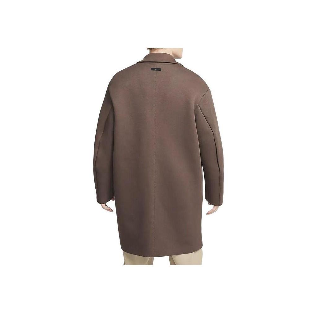 Nike Abbigliamento sportivo Tech Fleece Reimmaginato Tinta Unita Collo a Camicia Casual Largo Antivento Uomo Capispalla Marrone Barocco FN0602-237