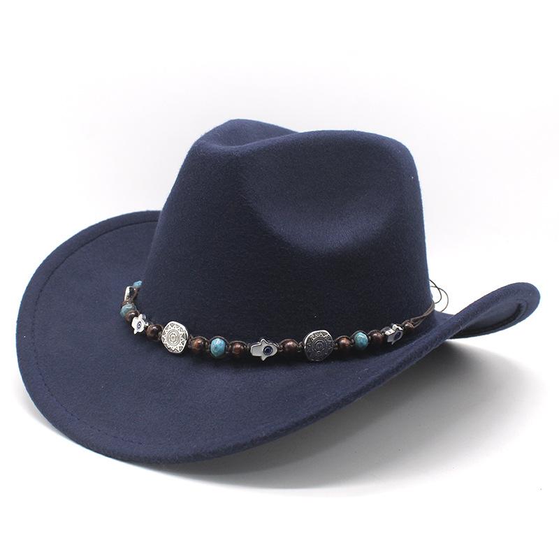 Western Cowboy Hat Felt Hat Ethnic Style Men And Women Tibetan Tibetan Upturned Edge Hat