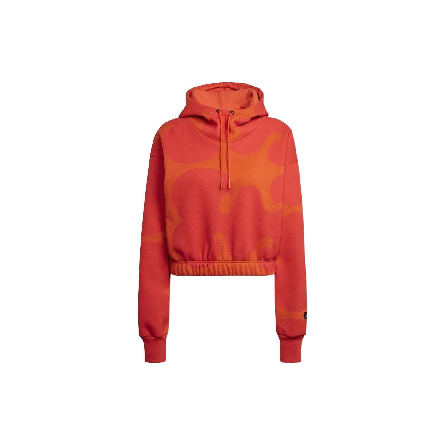 (WMNS) adidas X Marimekko Crop Hoodie Orange Women s HJ7306