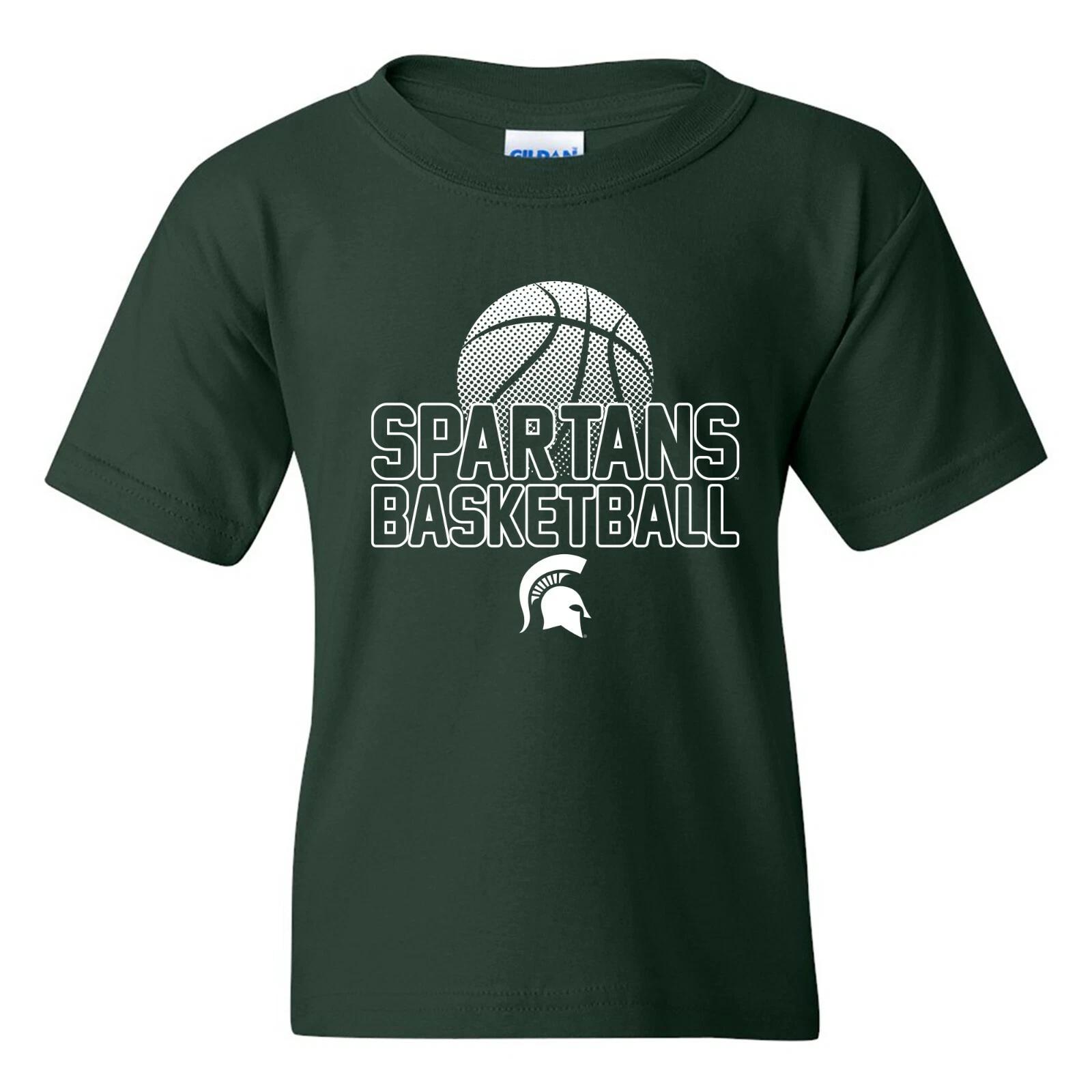 Michigan State Spartans Basketball Flux, Team Color Youth T Shirt - forest 4XL