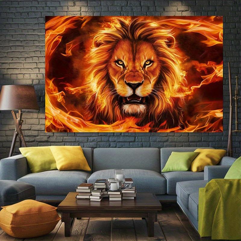 1 item Judas Lion Flame Background Decorative Photography Props Polyester Banner Decoration Home Decoration Room Decoration