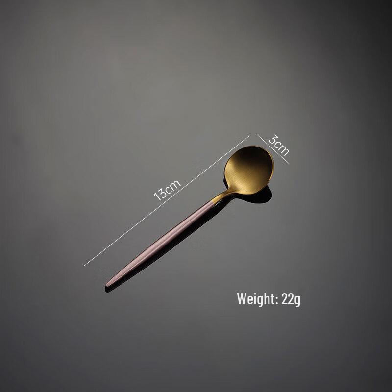 Qianxing Portuguese Style Gold & Pink Tea Spoon Set