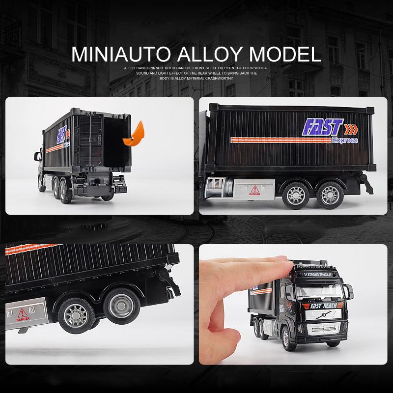 1/32 Simulations-Container-LKW Trägheits-Transportfahrzeug Baufahrzeug Kinderspielzeugauto Junge Großer LKW Rückziehauto
