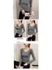Women's Black Modal Crew Neck Long Sleeve Base Layer Top - Slim Fit, Low Neck Design for 2025 Autumn/Winter