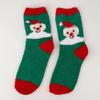 Women's Christmas Socks - Elk & Santa Design, Thick Coral Fleece, Floor Socks