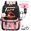 Large Capacity Schoolbag with Shoulder Strap; Student Three-piece Pencil Case Set