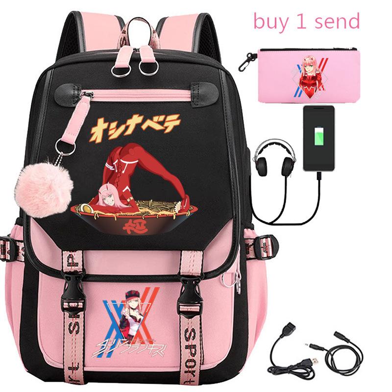 Large Capacity Schoolbag with Shoulder Strap; Student Three-piece Pencil Case Set