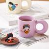 Kreativer Stil Tasse Junge und Mädchen Paar Tassenpaar mit Deckel Keramik Wasserbecher Paar Frühstückstasse Kaffeetasse
