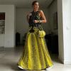 Vestido Maxi de Verano para Mujer, Vestido Largo Estampado sin Mangas de Cuello Redondo, Atuendos Casuales Fluidos para Vacaciones con Bolsillos